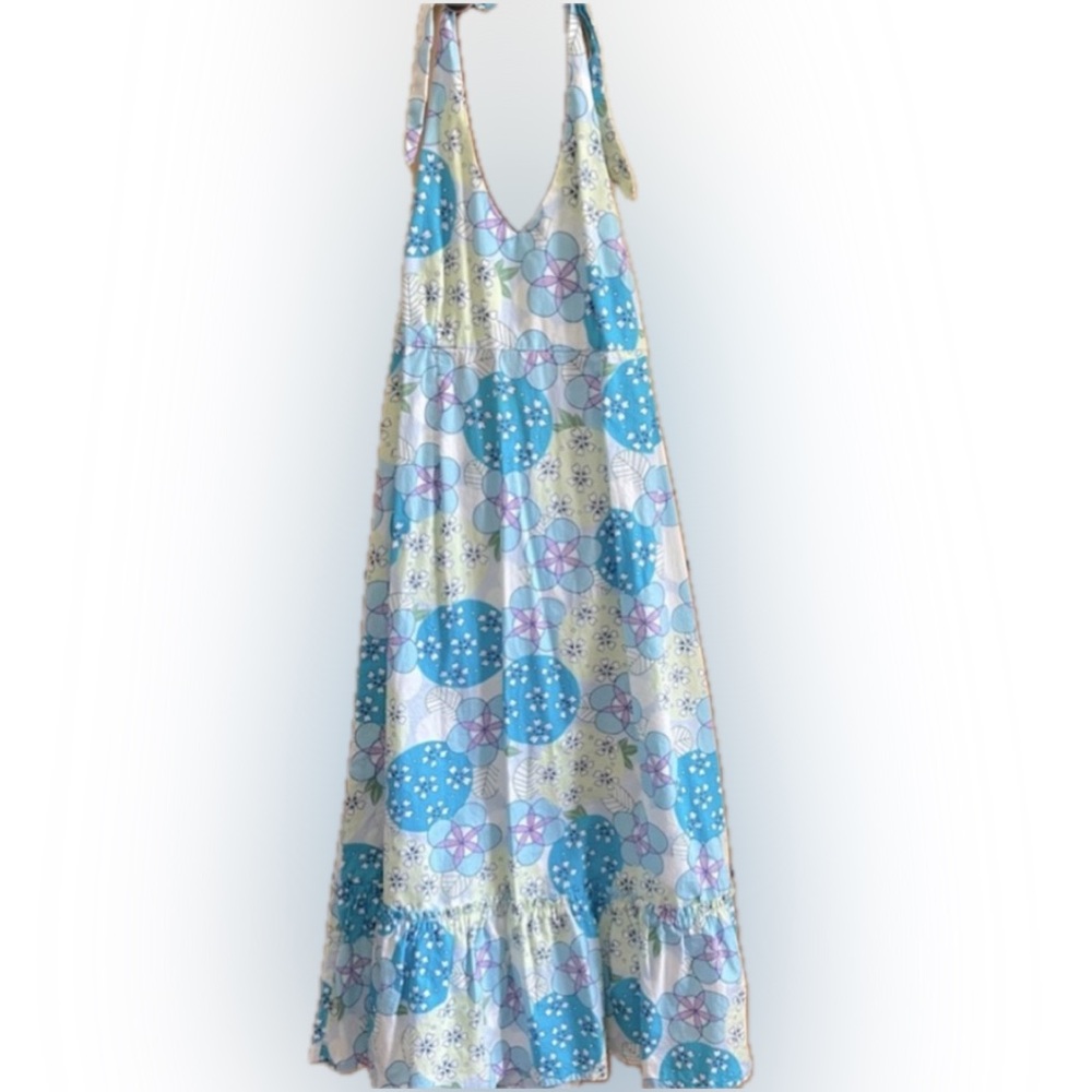 Hanna Andersson Women's Blue Floral Halter Sundress 
 Dress sz 6